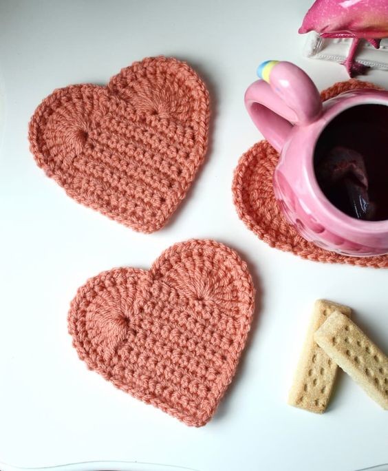 Create Your Unique Crochet Heart Coaster - A Perfect Home Decor Addition Create Your Unique Crochet Heart Coaster - A Perfect Home Decor Addition