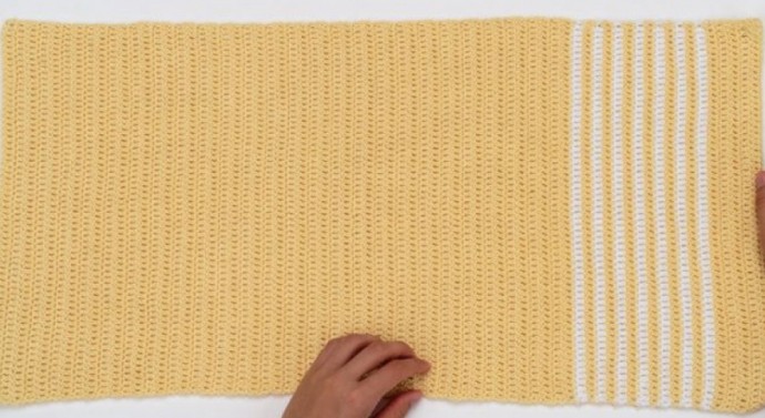 Striped Cotton Tea Towel Crochet Pattern