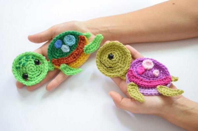 Cute Crochet Tortoise Applique