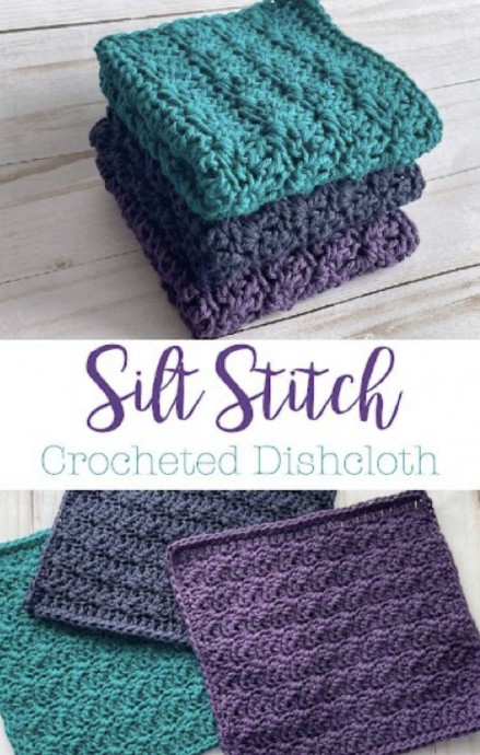 Crochet Silt Stitch Dishcloth
