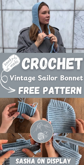 Create Your Own Vintage-Inspired Crochet Sailor Bonnet with This Step-by-Step Guide