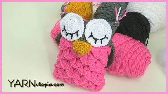 Crochet Owl Amigurumi using the Crocodile Stitch