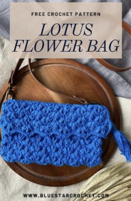 Free Crochet Clutch Bag Pattern – Lotus Flower Bag
