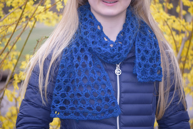 Discover the Elegance of the Sapphire Lace Scarf: A Cozy and Stylish Accessory