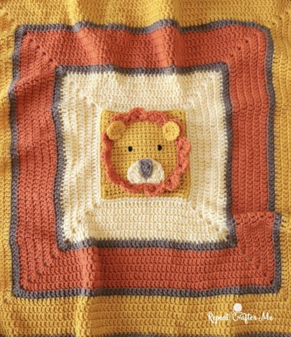 Crochet Lion Baby Blanket