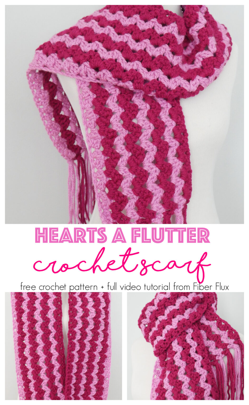 Create a Charming Crochet Hearts Aflutter Scarf With This Easy Pattern