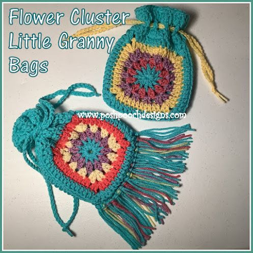 Crochet Cluster Flower Granny Bag