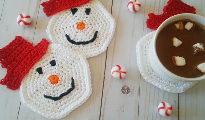 Crochet Snowman Coasters