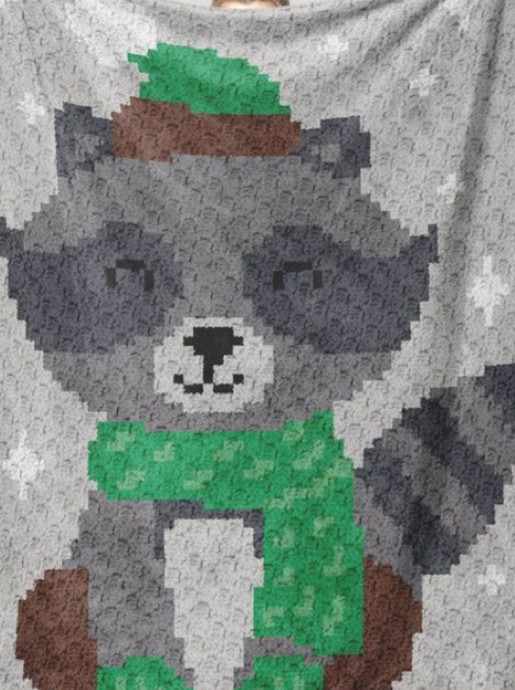 Crochet Raccoon Blanket