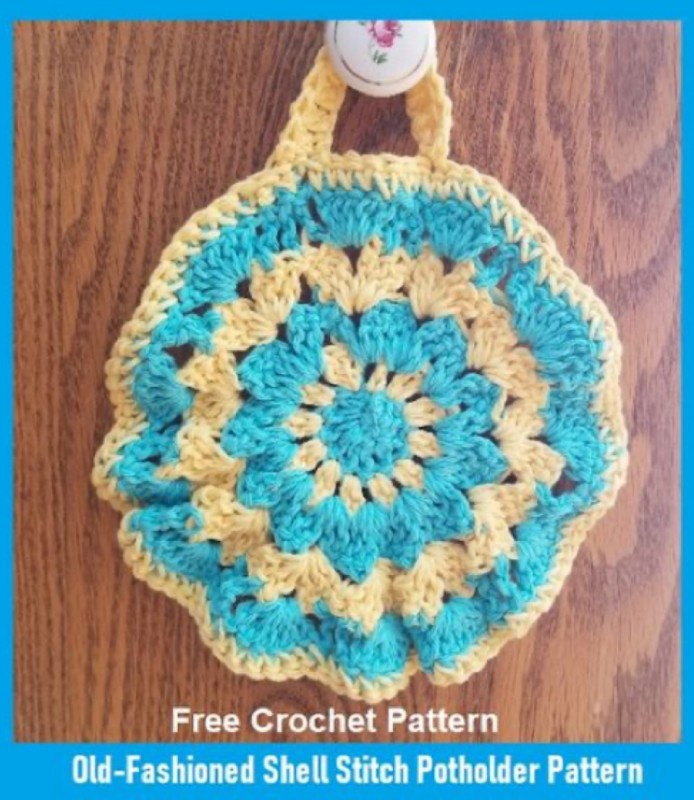 Crochet Old-Fashioned Shell Stitch Potholder