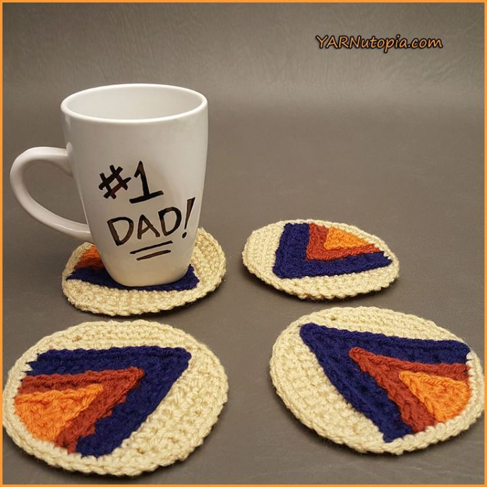 Crochet Geometric Arrow Coasters: Stylish and Fun Table Decor