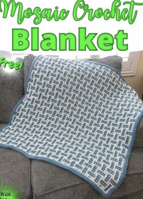 Brick Weave Mosaic Crochet Blanket