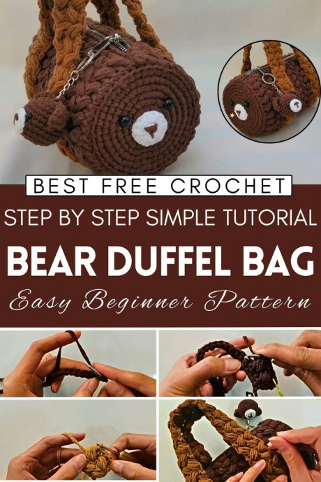Crochet Bear Duffel Bag