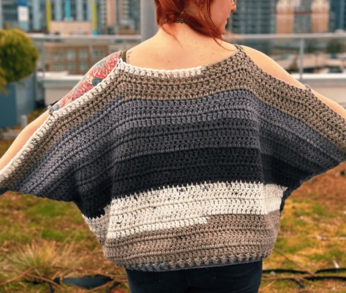 Crochet Cozy Batwing Sweater (Free Pattern)