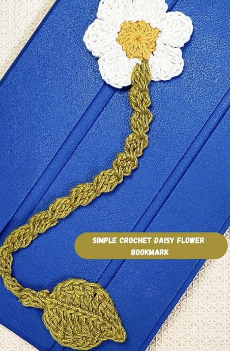Simple Crochet Daisy Flower Bookmark (Free Pattern)