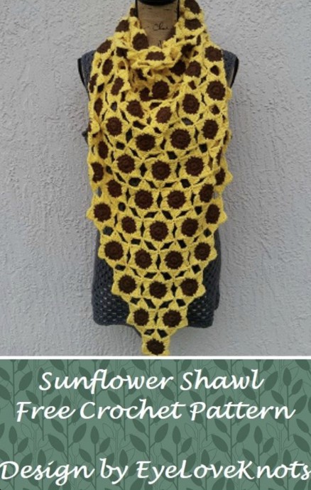 Free Beautiful Sunflower Shawl Crochet Pattern for Enthusiasts Free Beautiful Sunflower Shawl Crochet Pattern for Enthusiasts