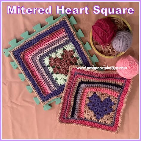 Create Your Own Crochet Mitered Heart Granny Square - Easy Pattern Guide
