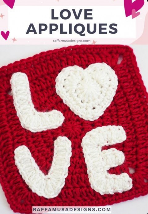Crochet Love Applique (Free Pattern)