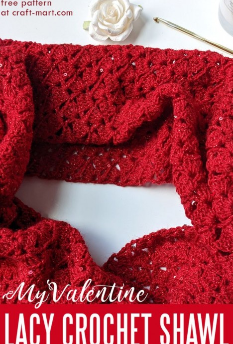 Crochet My Valentine Shawl (Free Pattern)