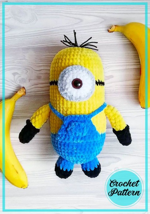 Craft Your Adorable Minion Amigurumi Doll with Plush Velvet Yarn - Step-by-Step Crochet Guide Craft Your Adorable Minion Amigurumi Doll with Plush Velvet Yarn - Step-by-Step Crochet Guide