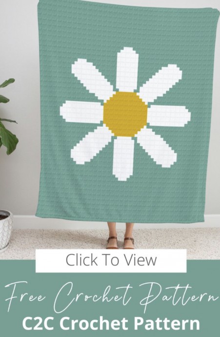 C2C Large Daisy Crochet Blanket Pattern