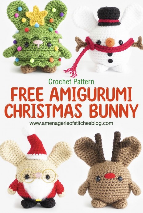 Create Adorable Free Crochet Christmas Chubby Bunnies for the Holiday Season Create Adorable Free Crochet Christmas Chubby Bunnies for the Holiday Season