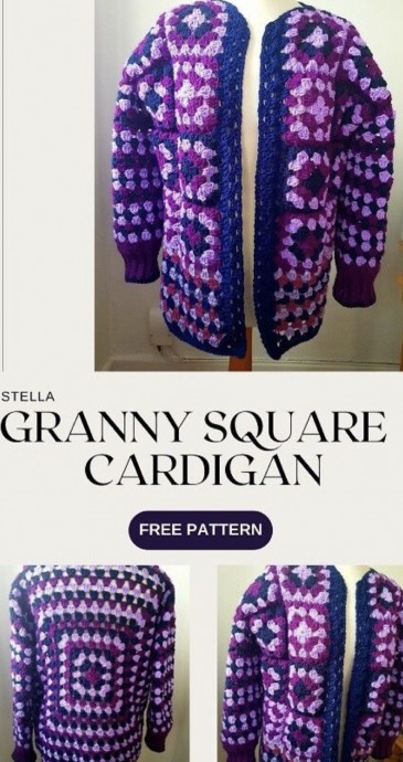 Granny Square Cardigan Free Crochet Pattern