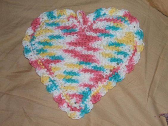 Crochet Heart Shaped Potholder