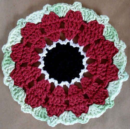 Create a Beautiful Crochet Red Anemone Dishcloth with Detailed Instructions and Materials Create a Beautiful Crochet Red Anemone Dishcloth with Detailed Instructions and Materials