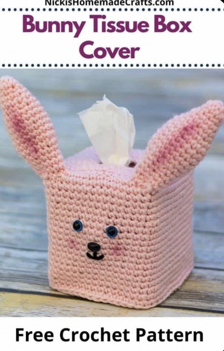 How To Crochet a Bunny Tissue Box Cover Easily (Free Pattern)