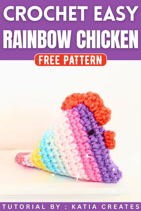 Crochet Rainbow Chicken Amigurumi