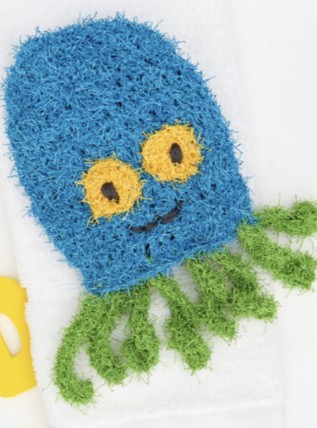 Crochet Octopus Scrubby Mitt