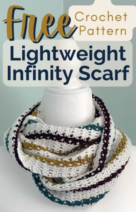 Crochet Lightweight Infinity Scarf (Free Pattern)