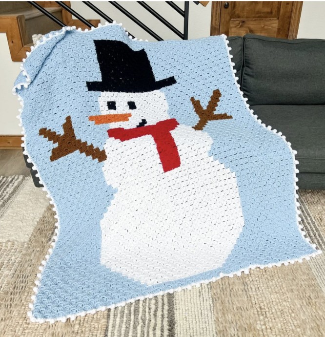 Cozy Up This Winter with the Snowman C2C Afghan Blanket Project Cozy Up This Winter with the Snowman C2C Afghan Blanket Project