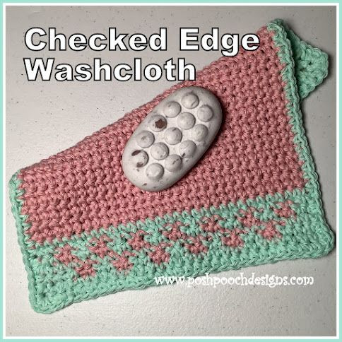 Crochet Checked Edge Washcloth - Elegant and Practical Addition to Your Bathroom