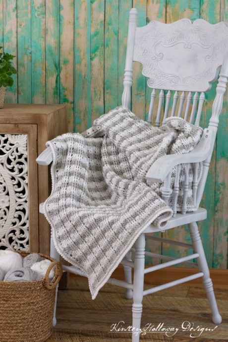 Crochet Modern Striped Baby Blanket