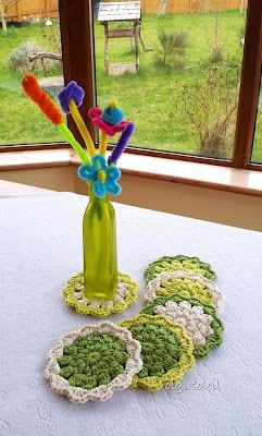Create Beautiful Crochet Pistachio Cotton Coasters for Your Home Decor Create Beautiful Crochet Pistachio Cotton Coasters for Your Home Decor