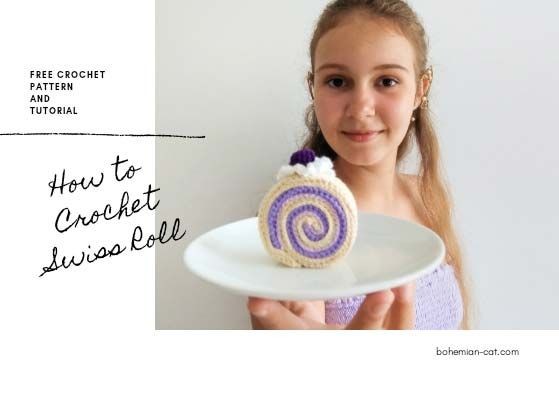 Crochet Cake Slice (Swiss Roll)