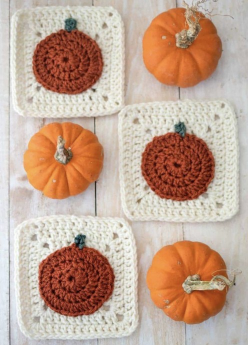 Pumpkin Granny Square Crochet Pattern (Free)