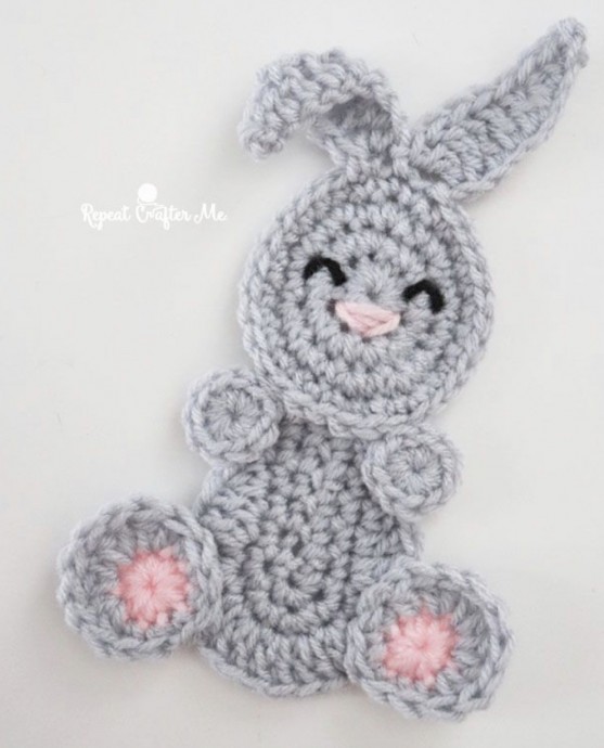 Free Crochet Bunny Applique Pattern