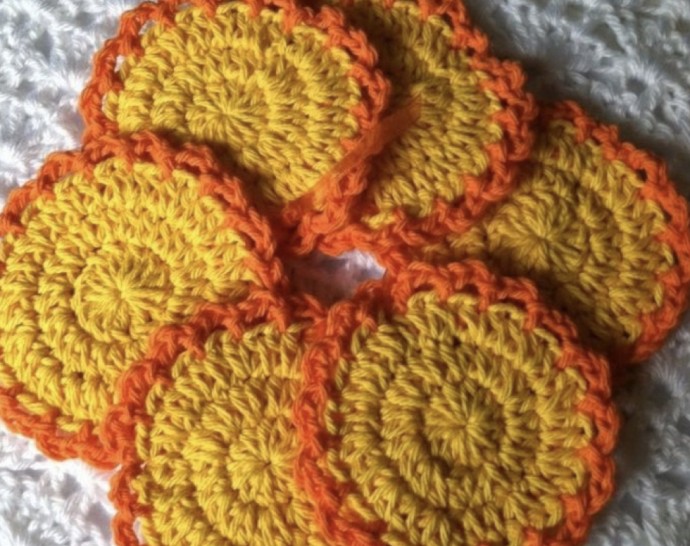 Crochet Sunny Day Coaster Set