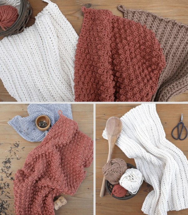 Crochet Rustic Dish Towels
