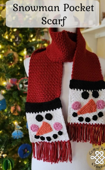 Crochet Snowman Scarf