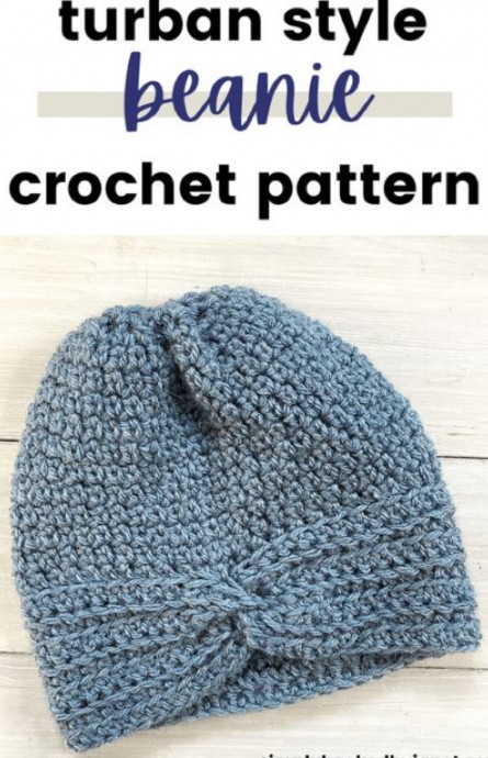 Crochet Turban Style Beanie (Free Pattern)