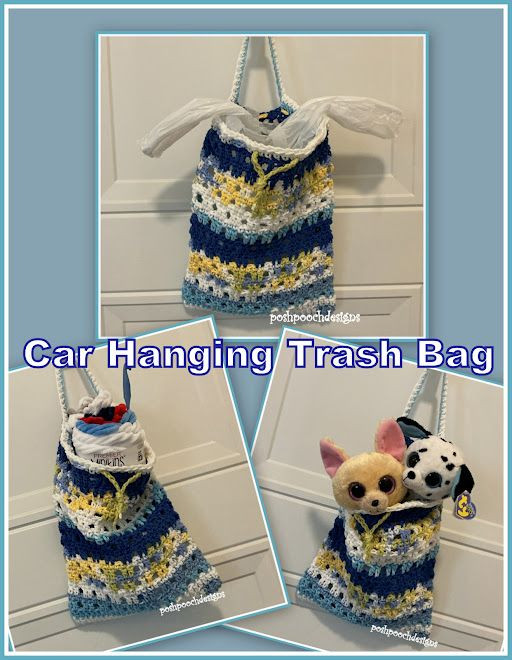 Crochet Car Hanging Trash Bag