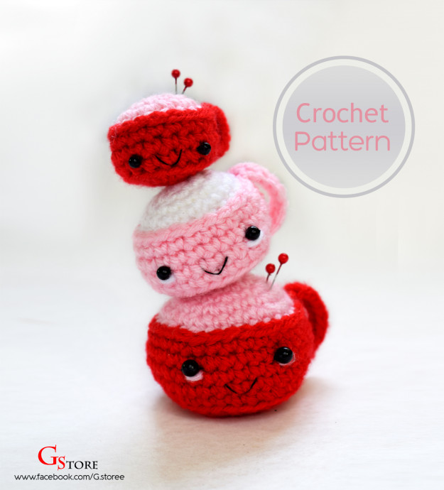 Create an Adorable Crochet Cute Amigurumi Cup Pins’ Cushion – Step-by-Step Guide