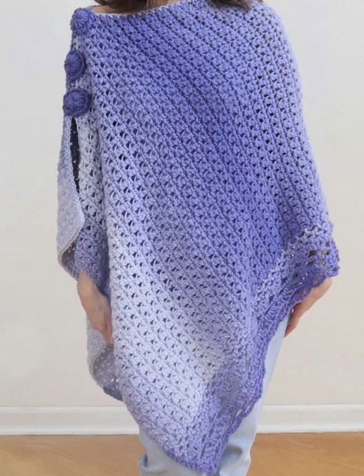 Free Crochet Pattern: Asymmetrical Poncho