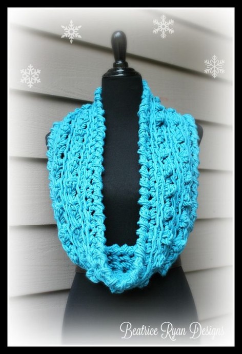 Crochet Winter Infinity Scarf