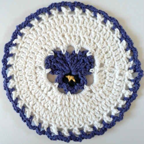 Crochet Pansy Dishcloth
