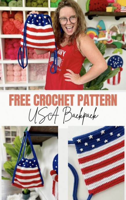 Festive USA Backpack - Free Crochet Pattern